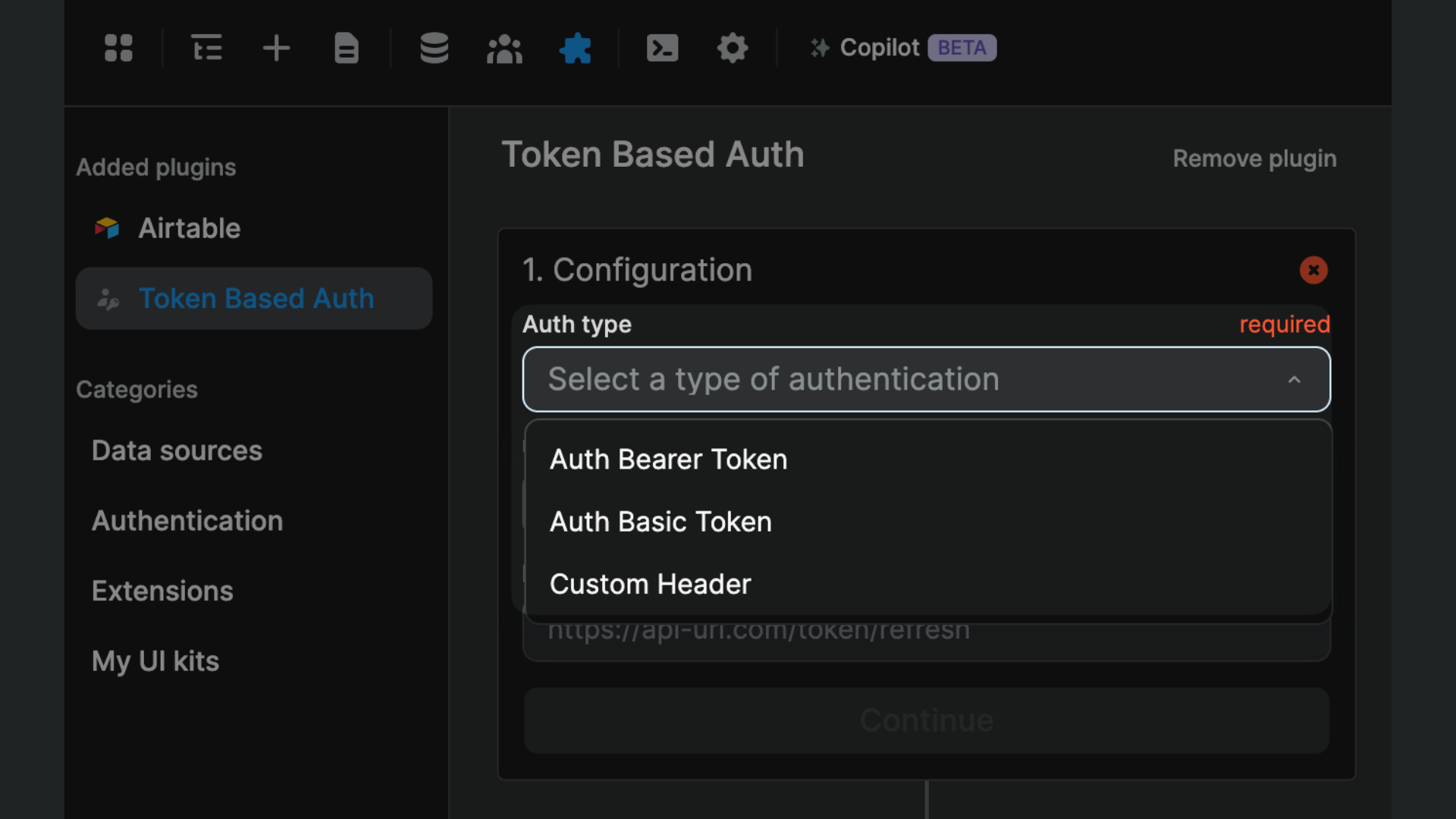 Auth options